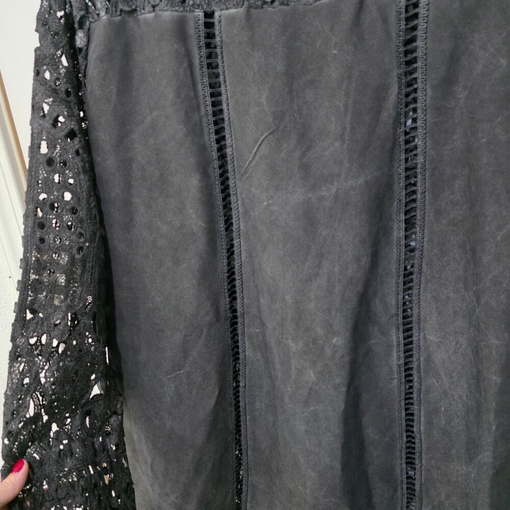Picadilly Black Embroidered Jacket – Women’s XXL Open Front Lace Overlay - Picture 11 of 12